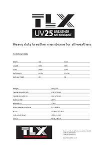 TLX UV25 Heavy Duty Breather Membrane