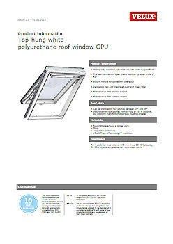 VELUX White PVC Top Hung Roof Window